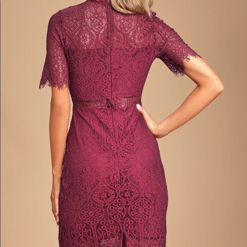 Lulu’s Remarkable Burgundy Lace Dress - Picture 5 of 11